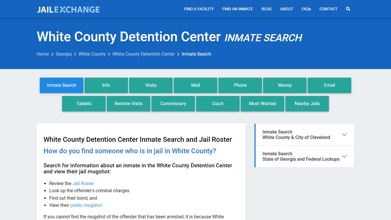 White County Detention Center Inmate Search - Jail Exchange